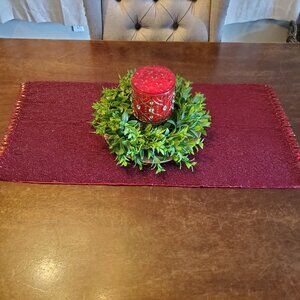 Beaded Red Table Runner
